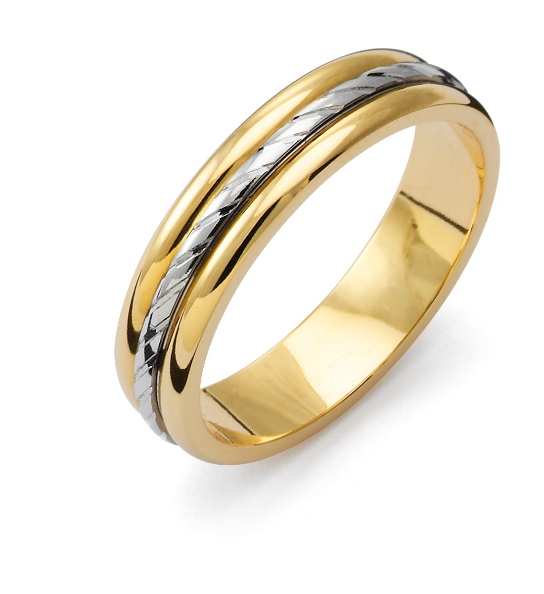 7058 Two Colored Wedding Ring 6 mm - TJFU7058 - Image 1