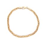 9k Yellow Gold Solid Square Byzantine Bracelet - 3.5 mm - Image 2