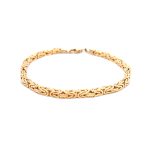 9k Yellow Gold Solid Square Byzantine Bracelet - 3.5 mm