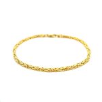 9k Yellow Gold Solid Square Byzantine Bracelet - 2.5 mm
