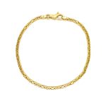 9k Yellow Gold Solid Square Byzantine Bracelet - 2.5 mm - Image 2