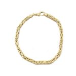 9k Yellow Gold Square Byzantine Bracelet - 4 mm