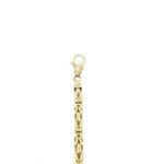 9k Yellow Gold Square Byzantine Bracelet - 4 mm - Image 4
