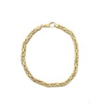 9k Yellow Gold Square Byzantine Bracelet - 4 mm - Image 3