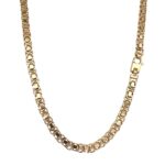 9k Yellow gold Flat byzantine chain for men and women 5 mm wide solid heavy weight kings chain.