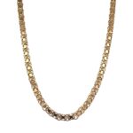 9k Yellow gold Flat byzantine chain for men and women 5 mm wide solid heavy weight kings chain.