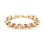 9k Solid Yellow Gold Cz Belcher Bracelet – 10 mm