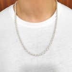 5 mm solid rope chain in sterling silver for men.