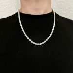 925 sterling silver 5 mm rope chain solid for men available in 18 inches, 20 inches, 22 inches, 24 inches, 26 inches and 30 inches.