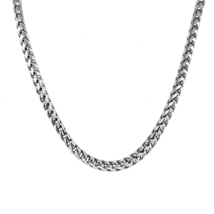 Square Franco Chain in sterling silver 925,solid strong link in 4 mm wide and available in several lengths.