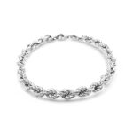 925 Sterling Silver Solid Rope Bracelet - 5 mm - Image 2