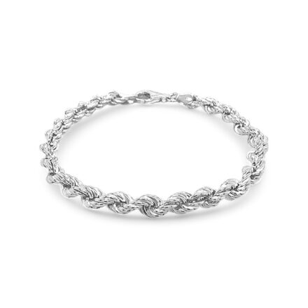 5 mm rope bracelet in 925 sterling silver.