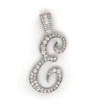 18k Large VVS Diamond E Initial Pendant - 0.87 ct - Image 3