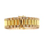 9k Yellow Gold Rolex Inspired Bracelet With Stones - 16 mm - Image 3