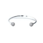 925 Sterling Silver Kids Stone Set Torque Bangle
