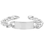 925 Sterling Silver Heavy Curb ID Bracelet - 15 mm
