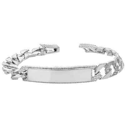11 mm wide chaps bracelet curb style 925 sterling silver.