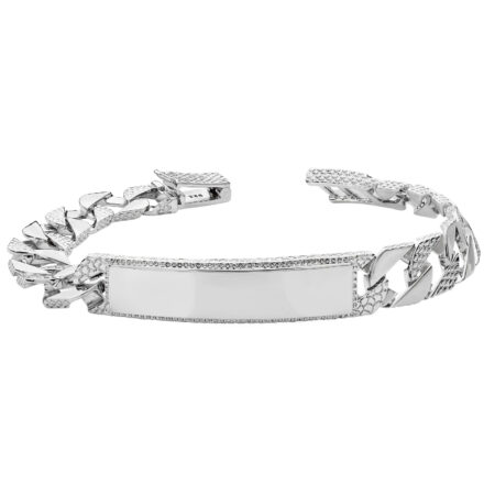 11 mm wide chaps bracelet curb style 925 sterling silver.