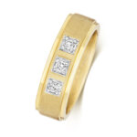 9k & 18k White and Yellow Gold Diamond Set Wedding Band - 0.12 ct - Image 3