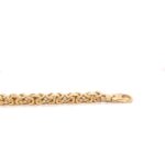 9k Yellow Gold Flat Byzantine Bracelet - 9 mm - Image 2