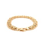 9k Yellow Gold Flat Byzantine Bracelet - 9 mm