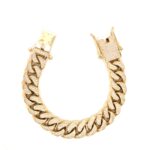 9k Gold Full VVS Diamond Set Cuban Bracelet - 14 mm - Image 2