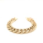 9k Gold Full VVS Diamond Set Cuban Bracelet - 14 mm - Image 3