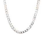 9k White Gold Thick Flat Curb Chain - 6 mm - Image 2