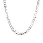 9k White Gold Thick Flat Curb Chain - 6 mm