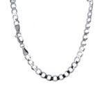 9k White Gold Flat Bevelled Curb Chain 4 mm - 195W - Image 2