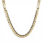 9k Yellow Gold Flat Bevelled Curb Chain - 5.5 mm - Image 3