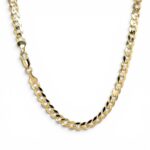 9k Yellow Gold Flat Bevelled Curb Chain - 5.5 mm - Image 4