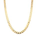 9k Yellow Gold Solid Bevelled Curb Chain for men and women in 5 mm width.