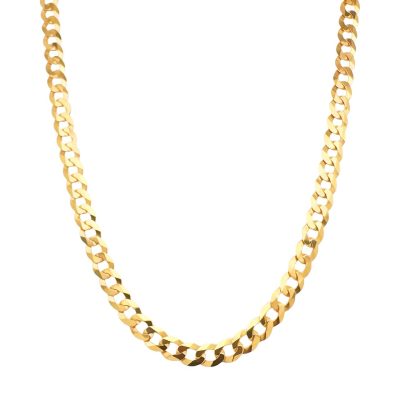 9k Yellow Gold Solid Bevelled Curb Chain for men and women in 5 mm width.
