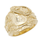 Men Saddle Ring 9ct solid gold