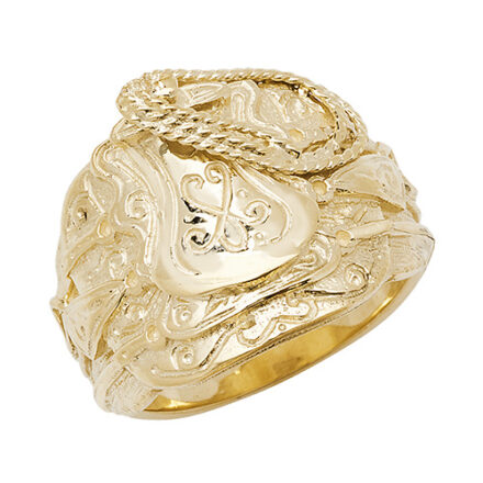 Men Saddle Ring 9ct solid gold