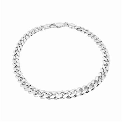 Sterling Silver 925 Thin Cuban Bracelets in, solid & tight links in 5 mm width and available in 2 lengths. The bracelet is British Hallmarked and comes with a gift box. 
