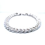 925 Sterling Silver Solid and Plain Cuban Bracelet - 9 mm