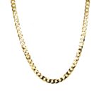 9k Yellow Gold Solid Flat Bevelled Curb Chain - 3.5 mm