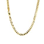 9k Yellow Gold Solid Flat Bevelled Curb Chain - 3.5 mm - Image 2