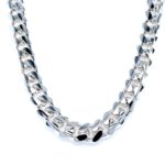 925 Sterling Silver Solid and Plain Cuban Chain - 9 mm