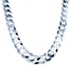 925 Sterling Silver Flat Curb Chain - 8 mm