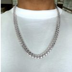 925 Sterling silver Cuban chain video showcasing it's tight and thick links on a man 24 inches long.