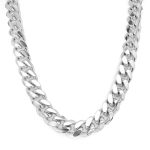 10 mm wide Sterling silver Cuban chain fully solid for men in 24 inches.