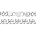 925 Sterling Silver Solid and Plain Cuban Bracelet - 9 mm - Image 2