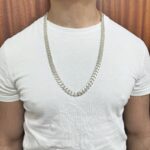 10 mm wide cuban chain in 925 sterling silver solid heavy thick links.