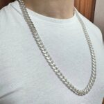 10 mm wide cuban chain in 925 sterling silver solid heavy thick links.