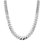 7.5 mm wide solid cuban chain in 925 sterling silver tight and thick links.