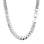 7.5 mm wide solid cuban chain in 925 sterling silver tight and thick links.