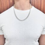 7.5 mm wide solid cuban chain in 925 sterling silver tight and thick links.